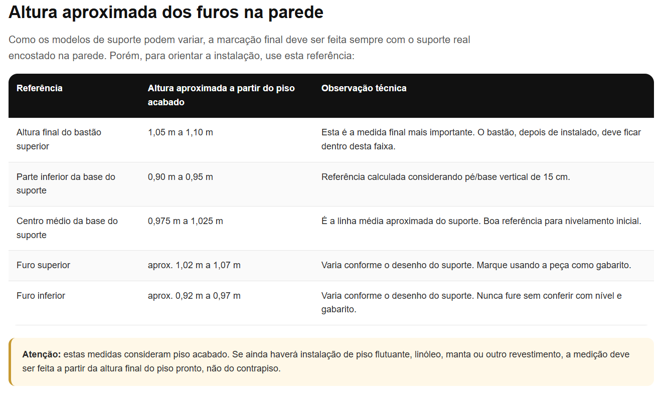 Altura Barra Fixa Ballet